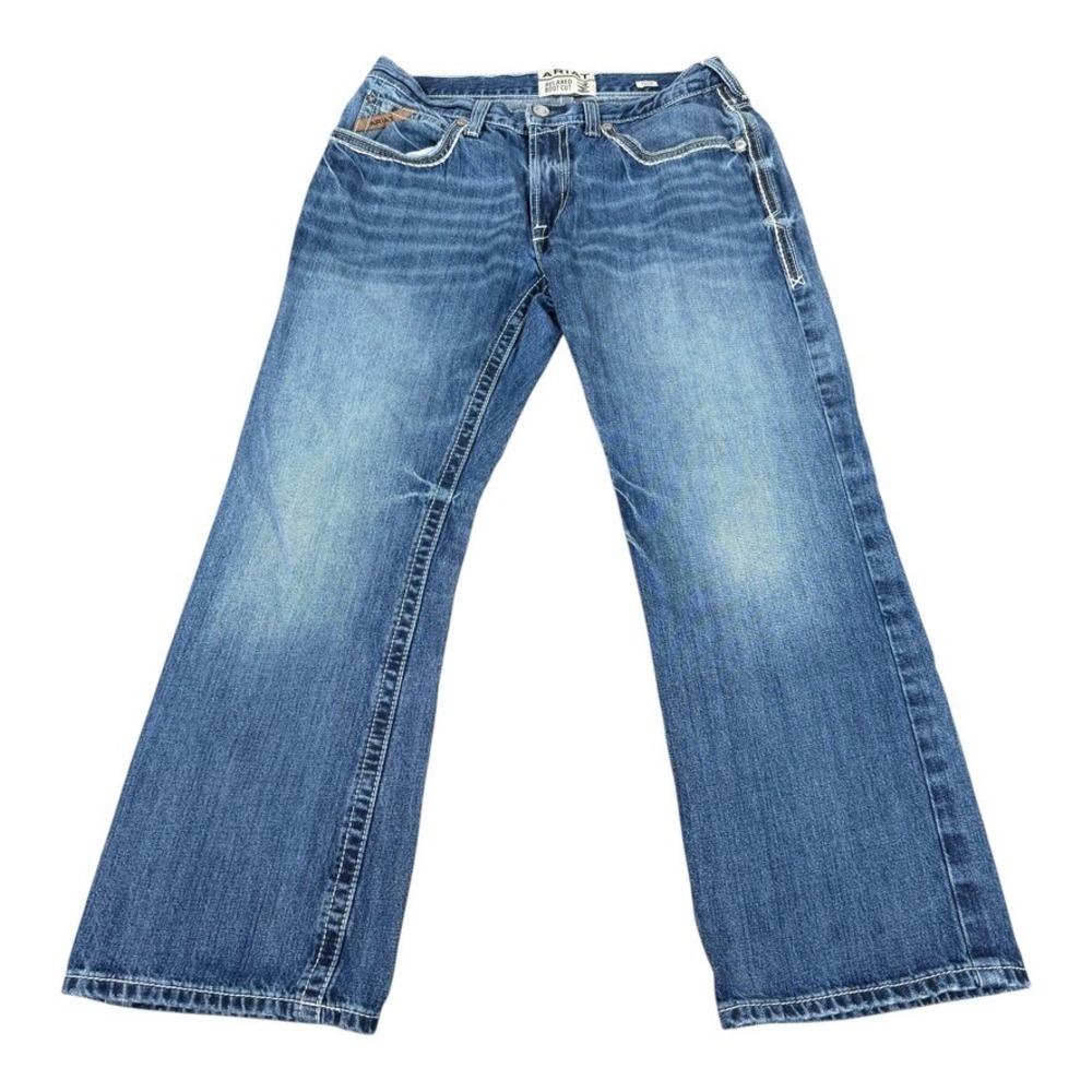 Ariat M4 Relaxed Boot Cut Jeans Mens 33x30 Blue Denim Western Cowboy Ranch Pants